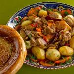Stewed lamb with vegetables